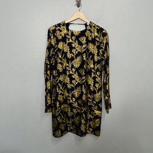 EQUIPMENT metallic open back long sleeve dress size S